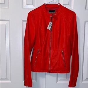 Express Red Leather Jacket